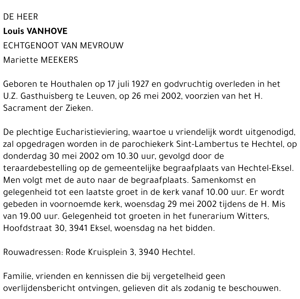 Louis Vanhove