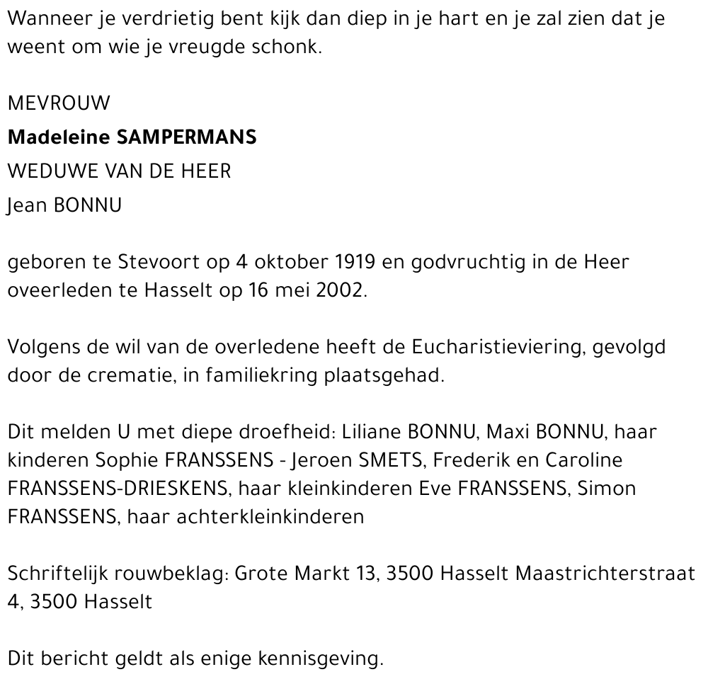 Madeleine Sampermans