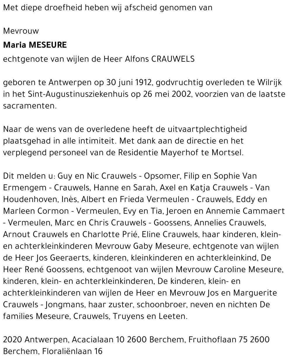 Maria MESEURE