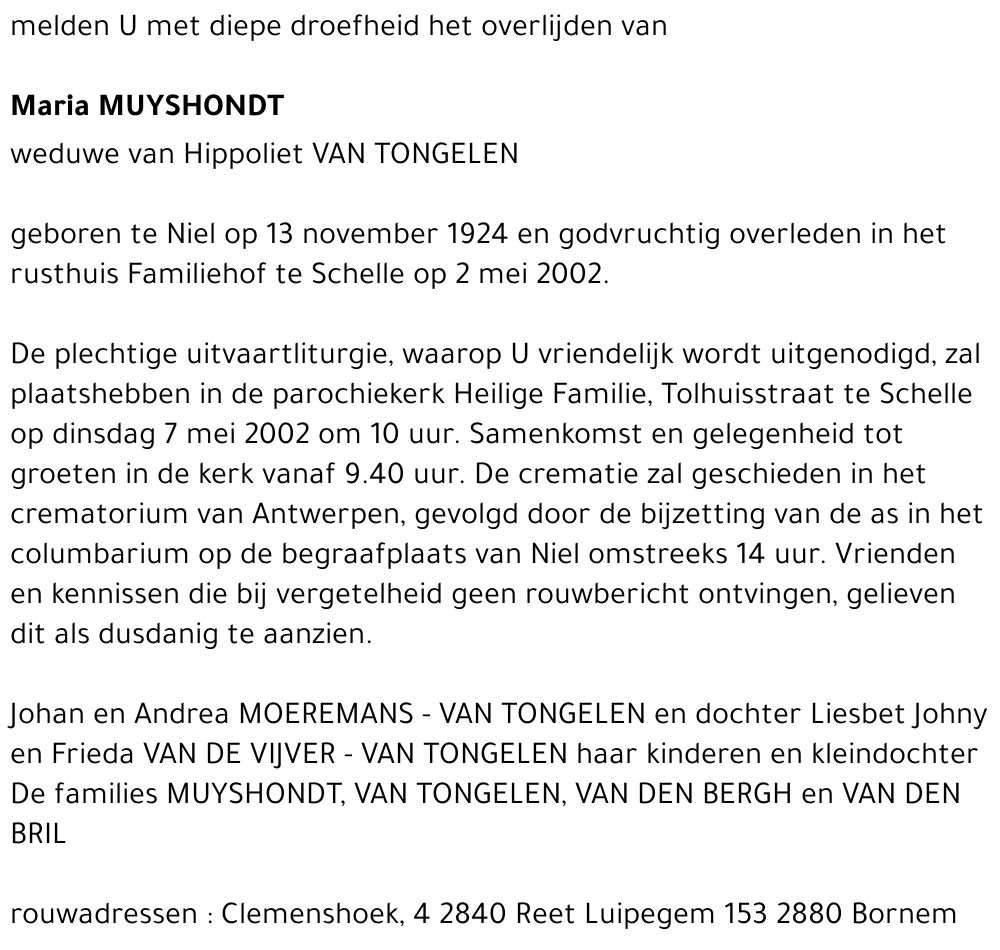 Maria MUYSHONDT