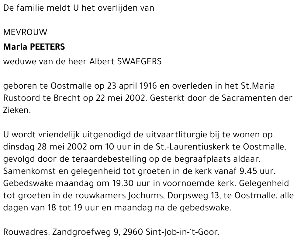 MARIA PEETERS