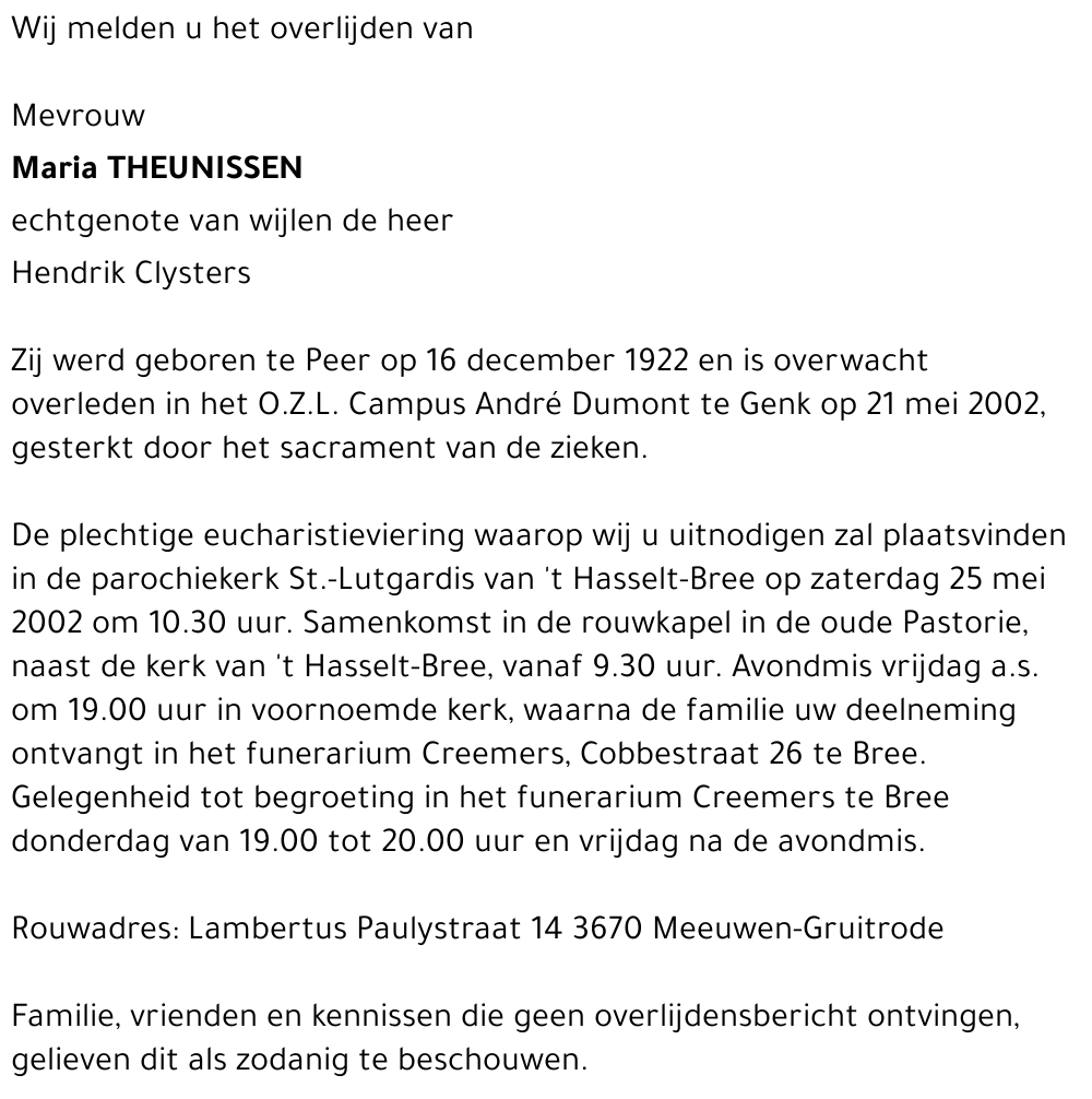 Maria Theunisssen