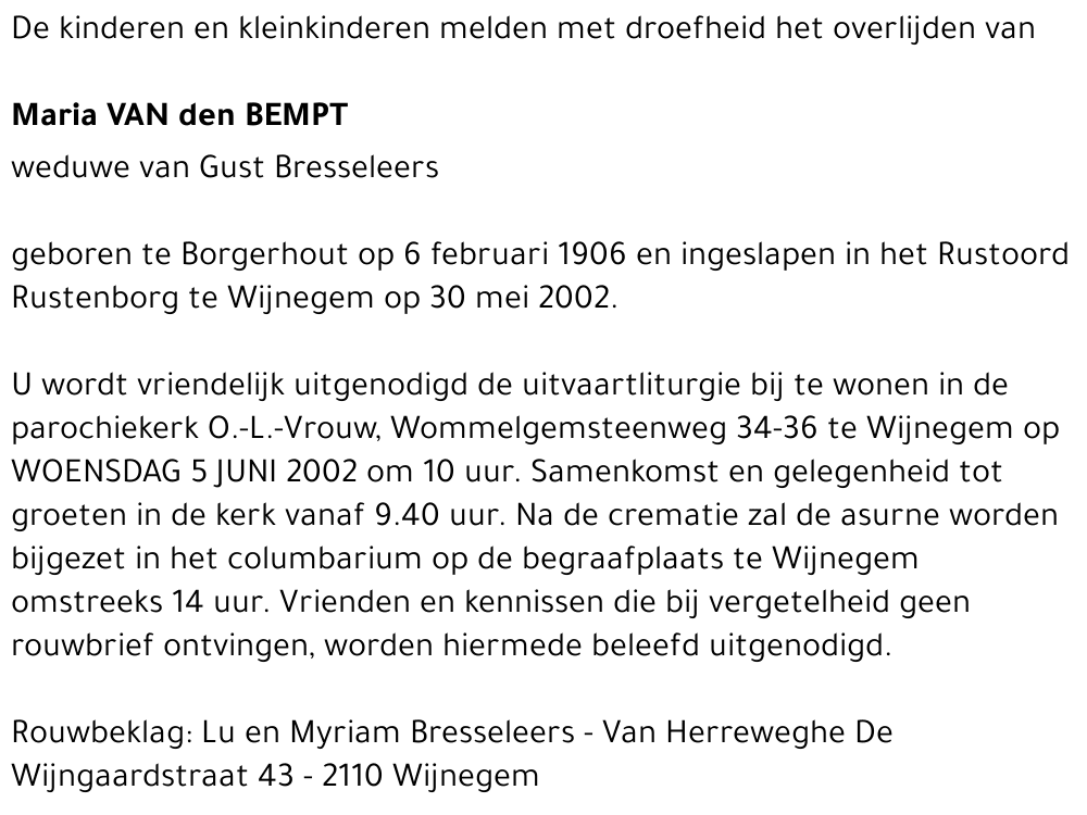 Maria Van den Bempt