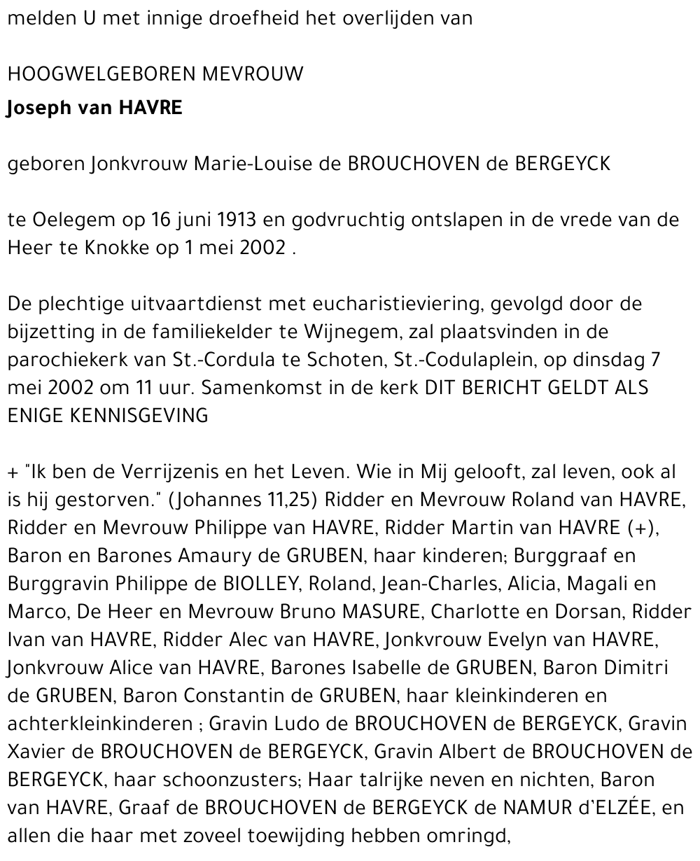 Marie-Louise de Brouchoven de Bergeyck