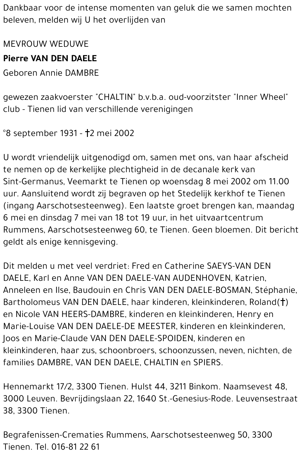 Pierre VAN DEN DAELE