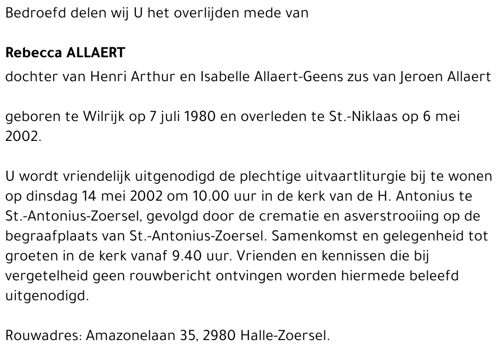 Rebecca ALLAERT