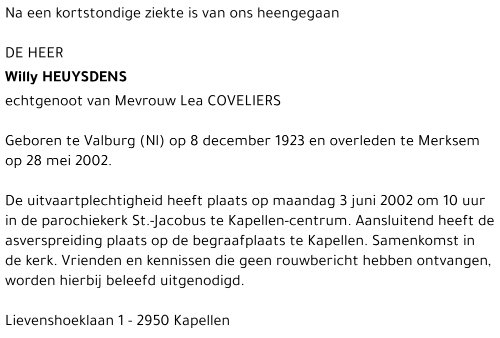 Willy HEUYSDENS