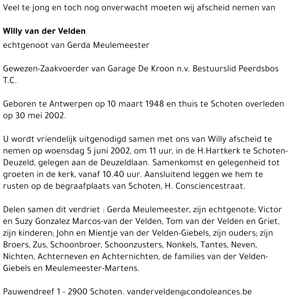 Willy van der Velden