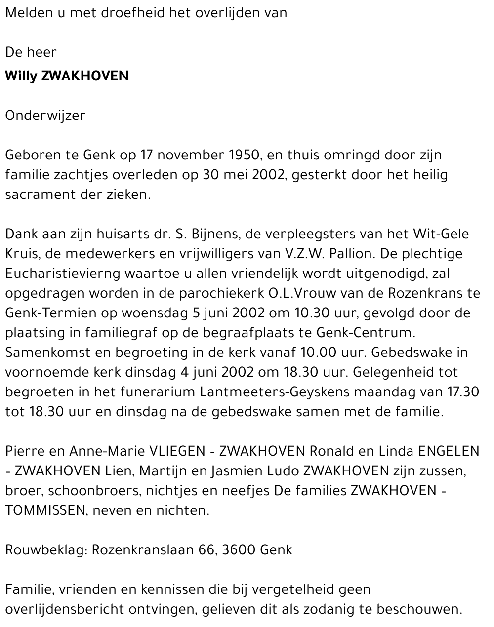 Willy Zwakhoven