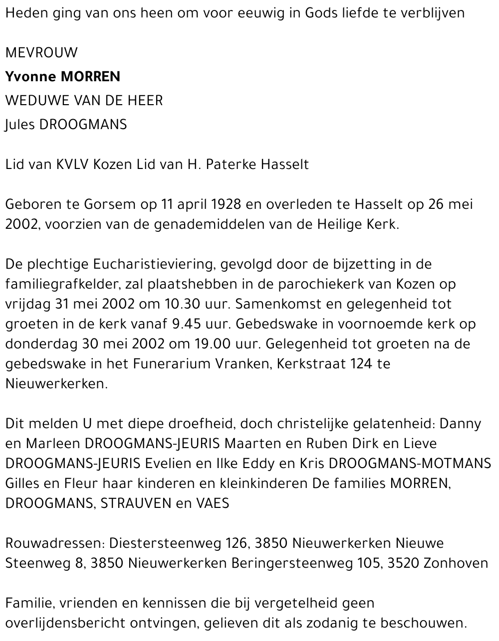 Yvonne Morren