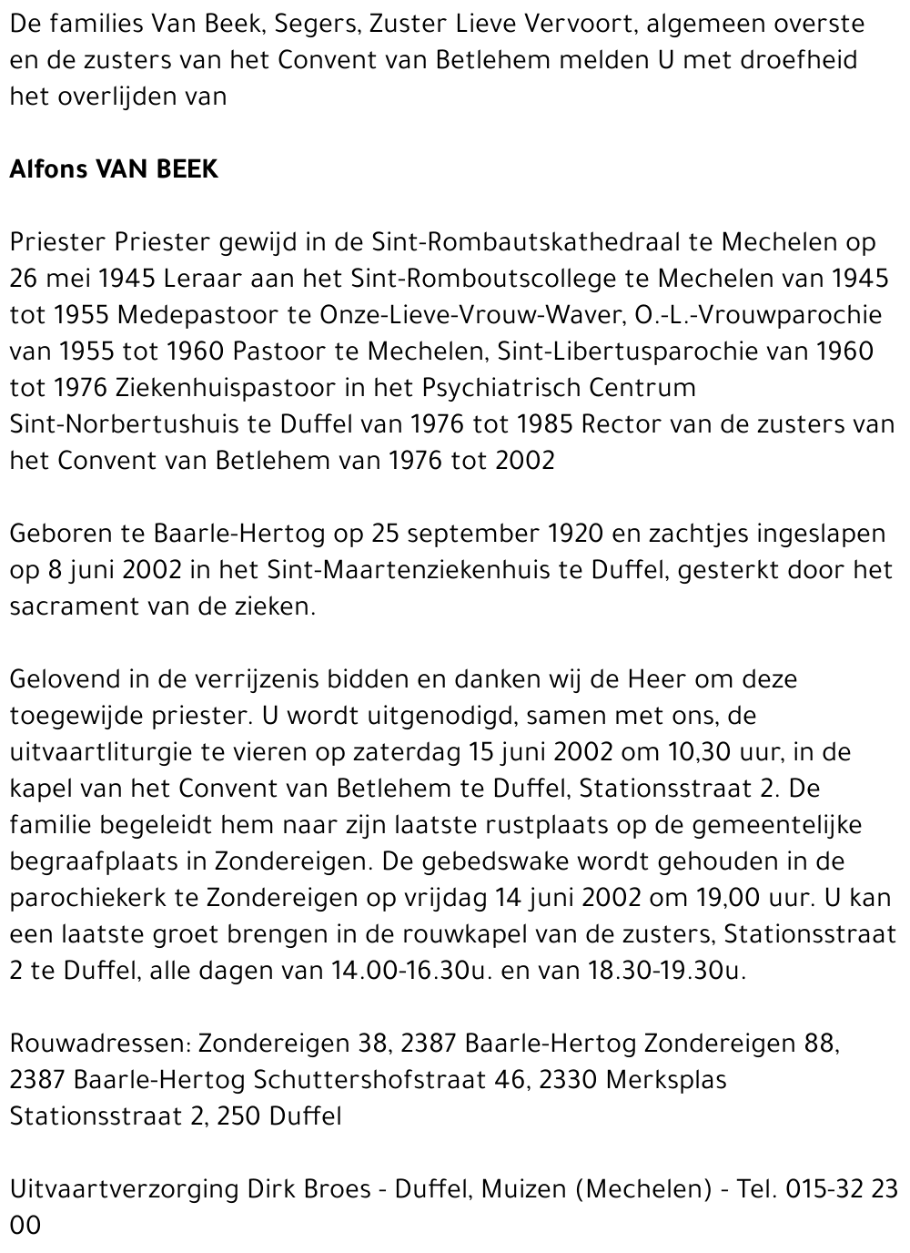 Alfons Van Beek