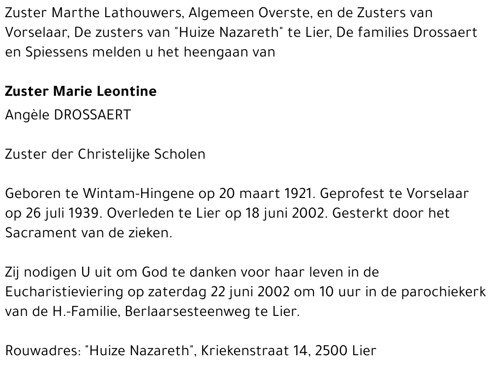 ANGELE DROSSAERT