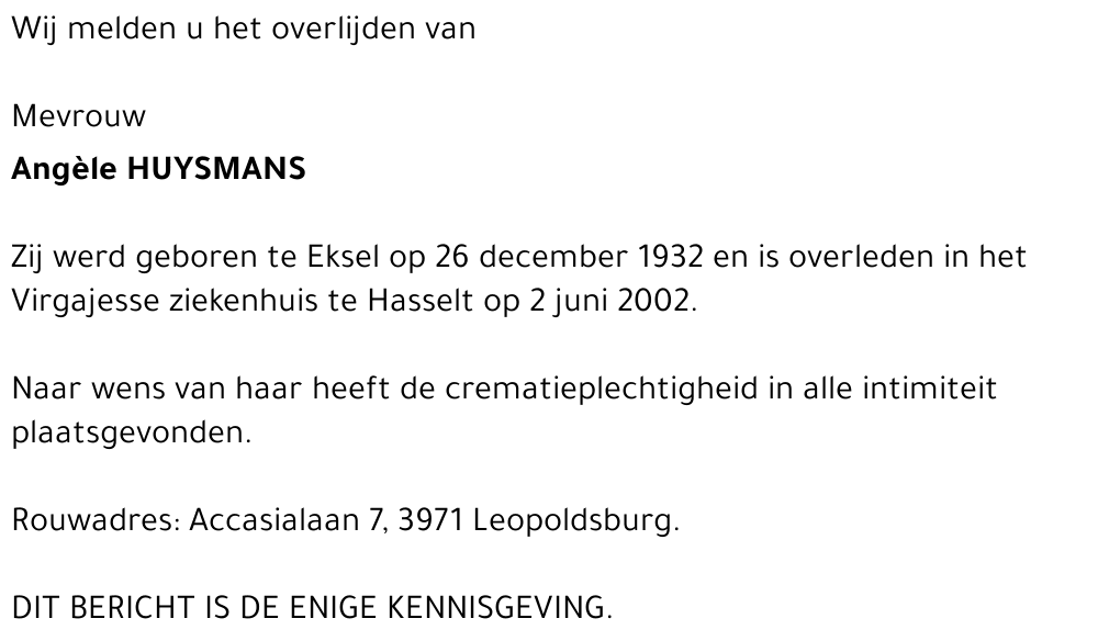 Angele Huysmans