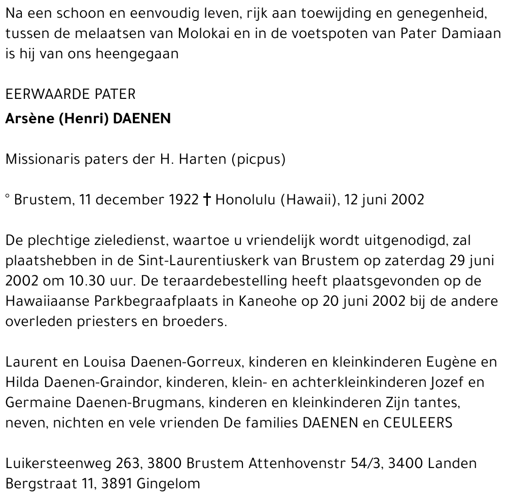 Arsène Henri Daenen