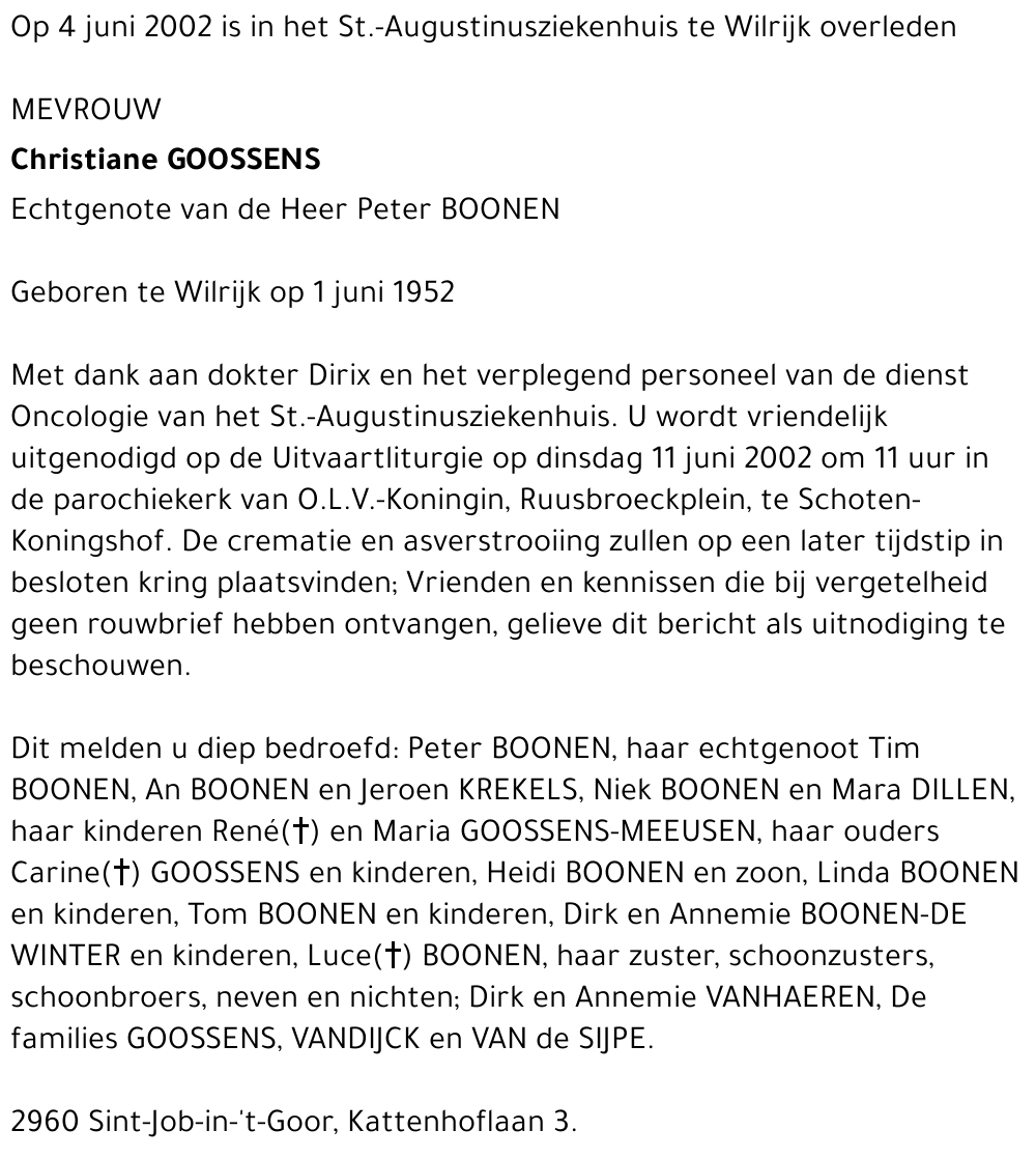 CHRISTIANE GOOSSENS