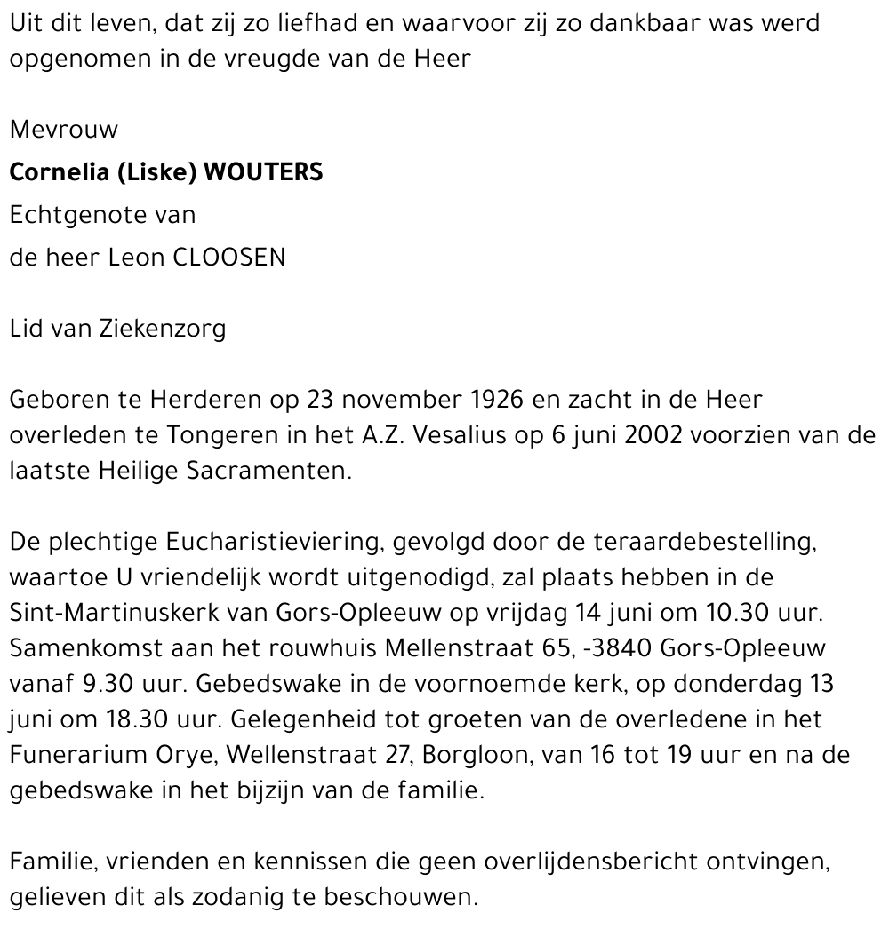 Cornelia Wouters