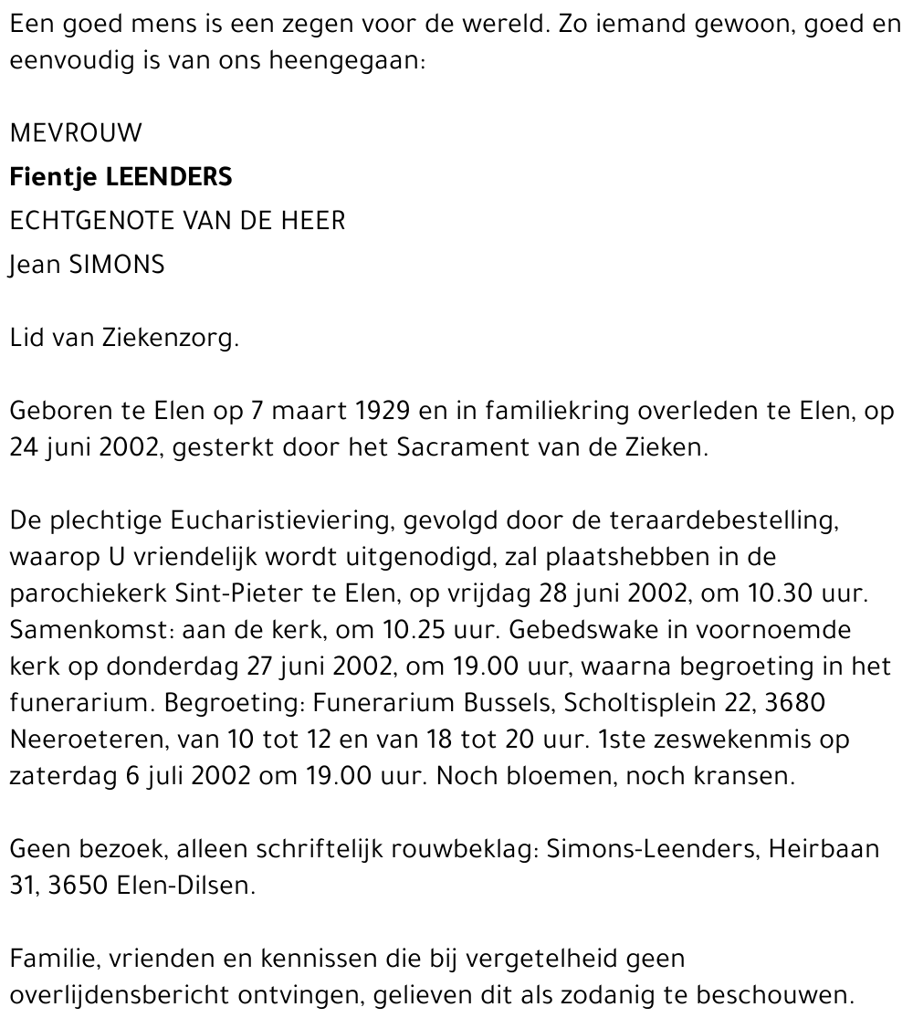 Fientje LEENDERS