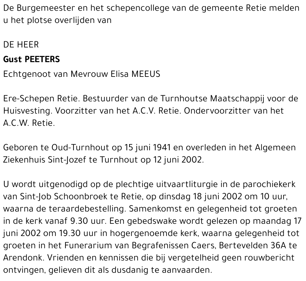 Gust Peeters