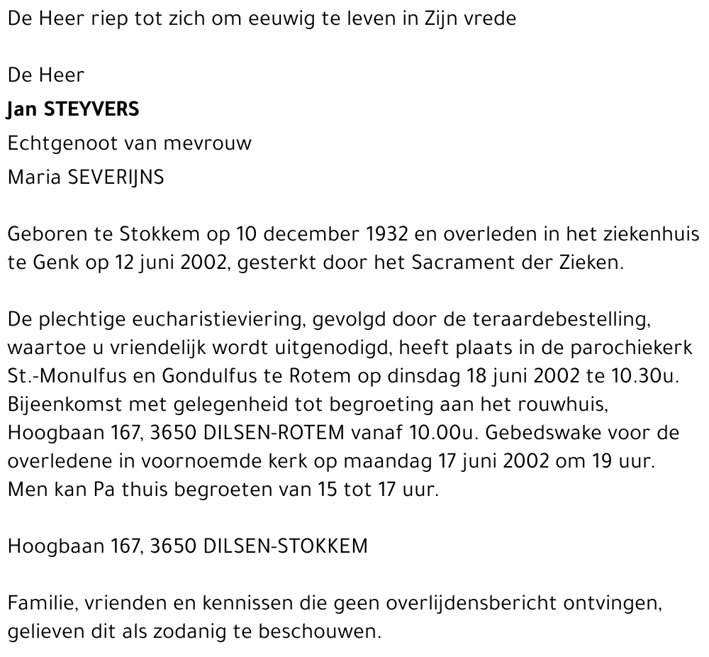 Jan STEYVERS