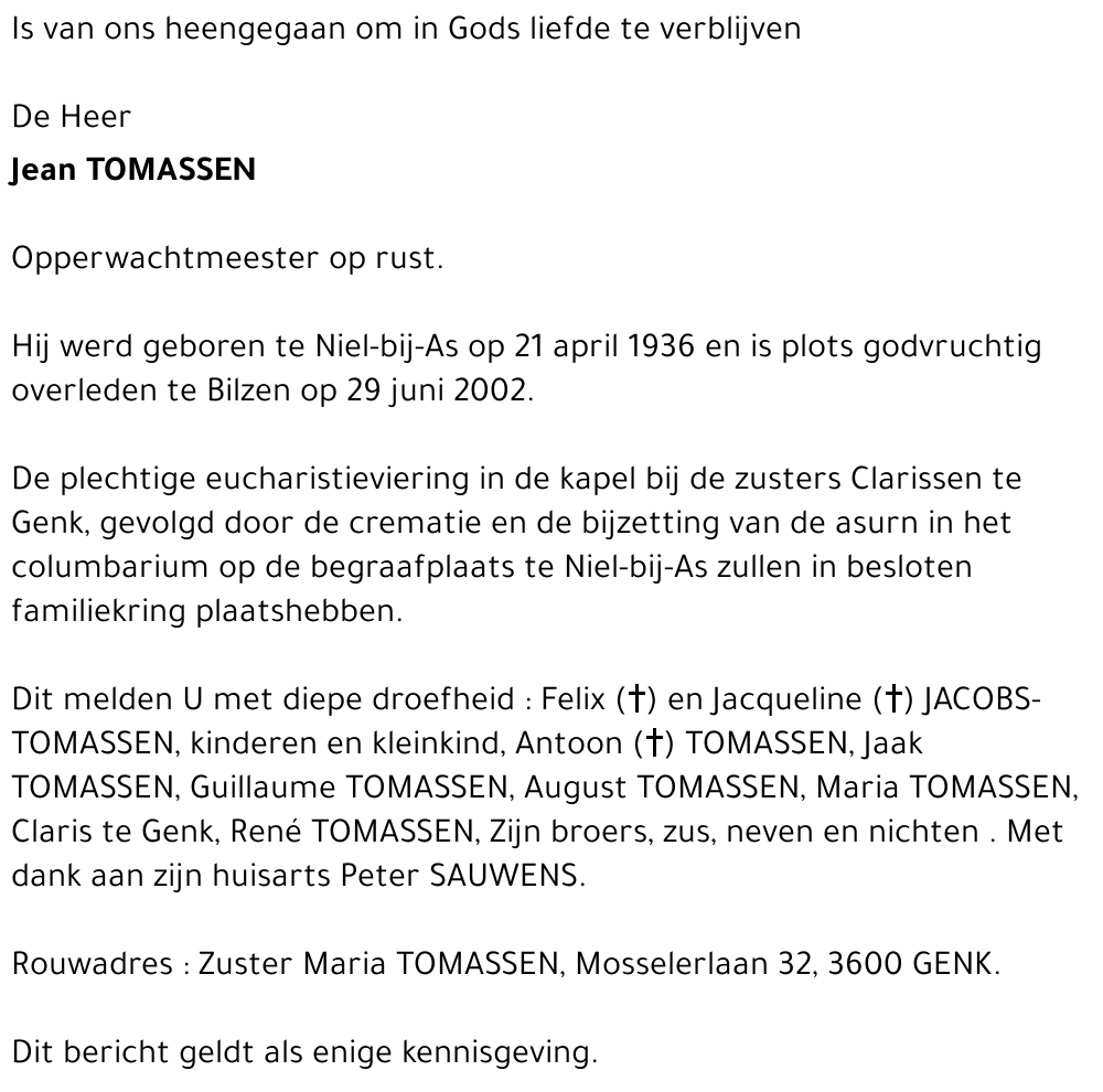 Jean TOMASSEN