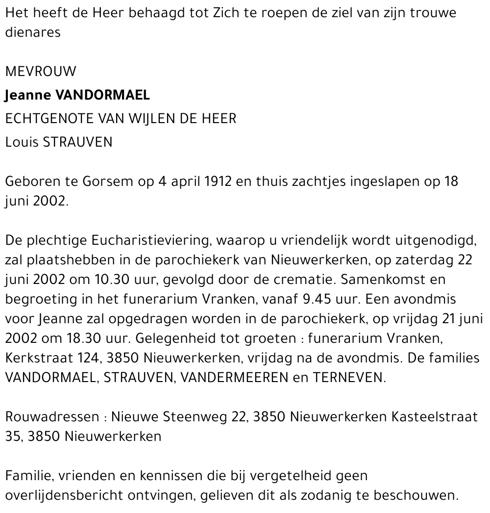 Jeanne Vandormael
