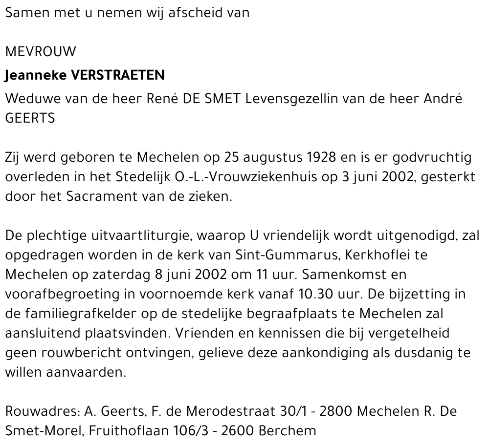 JEANNEKE VERSTRAETEN