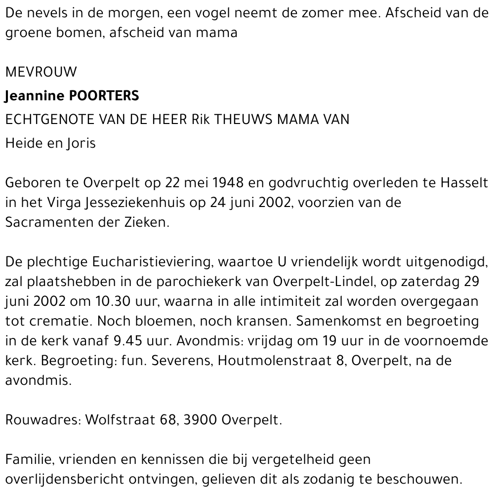 Jeannine Poorters
