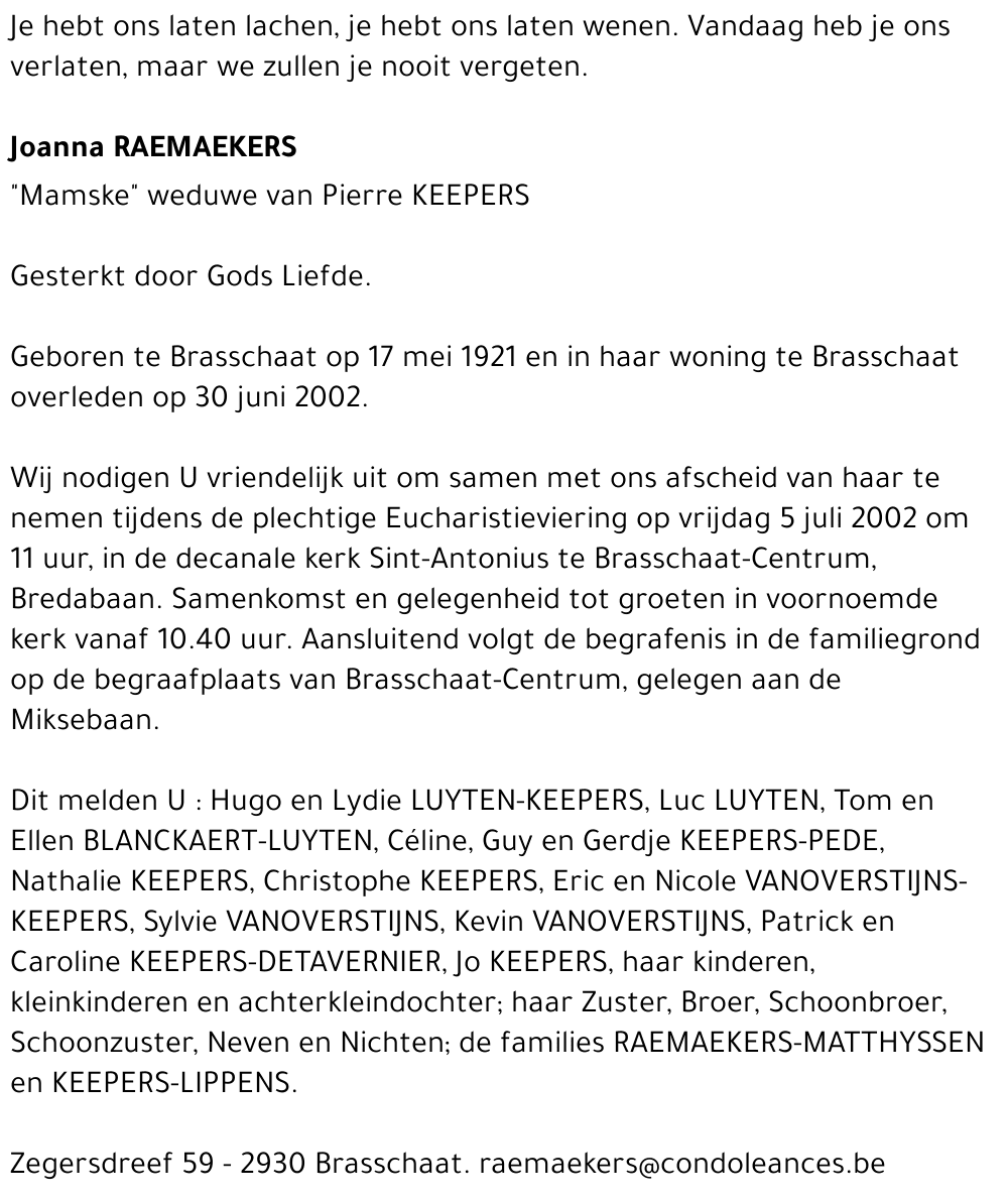 Joanna Raemaekers