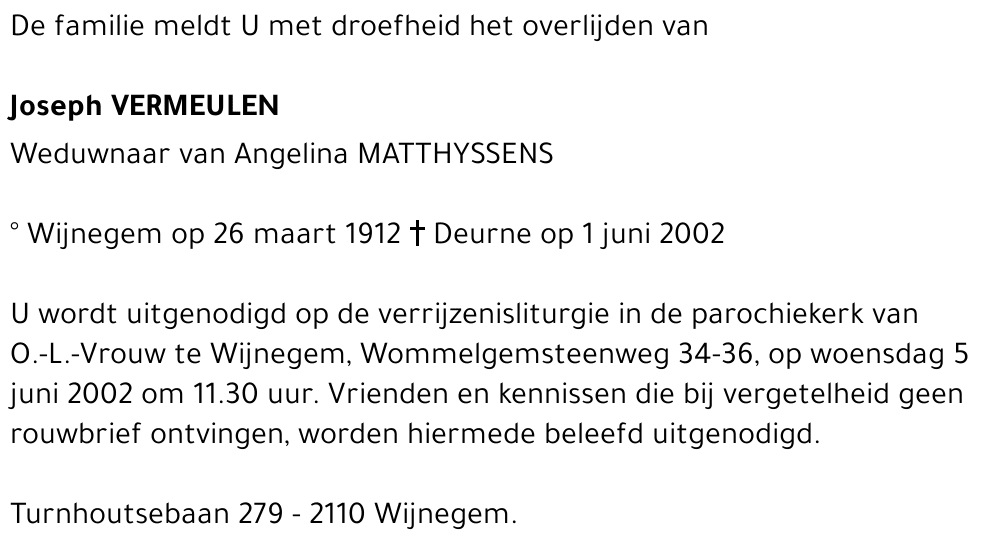 Joseph VERMEULEN