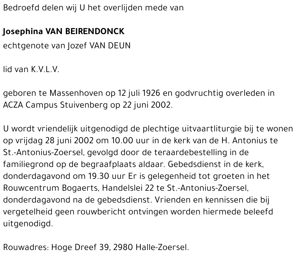 Josephina Van Beirendonck