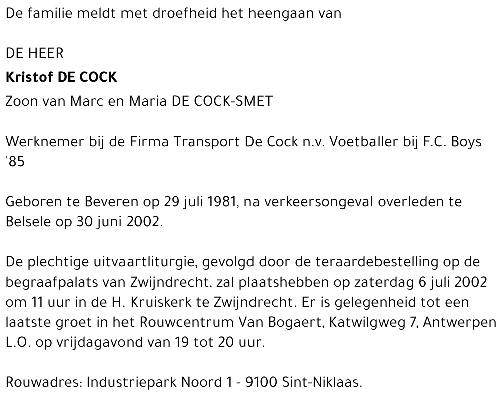 Kristof De Cock