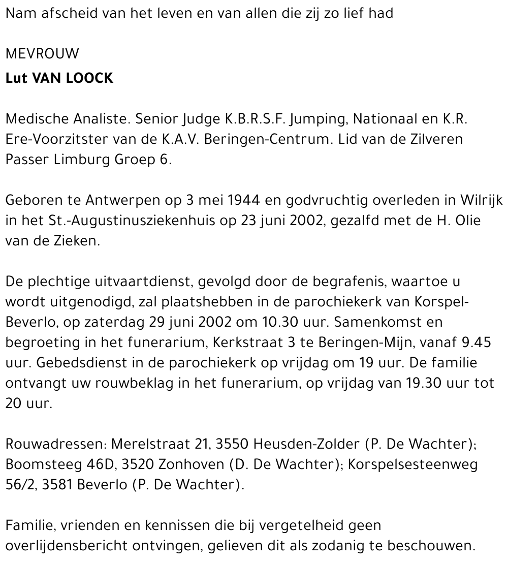 Lut Van Loock