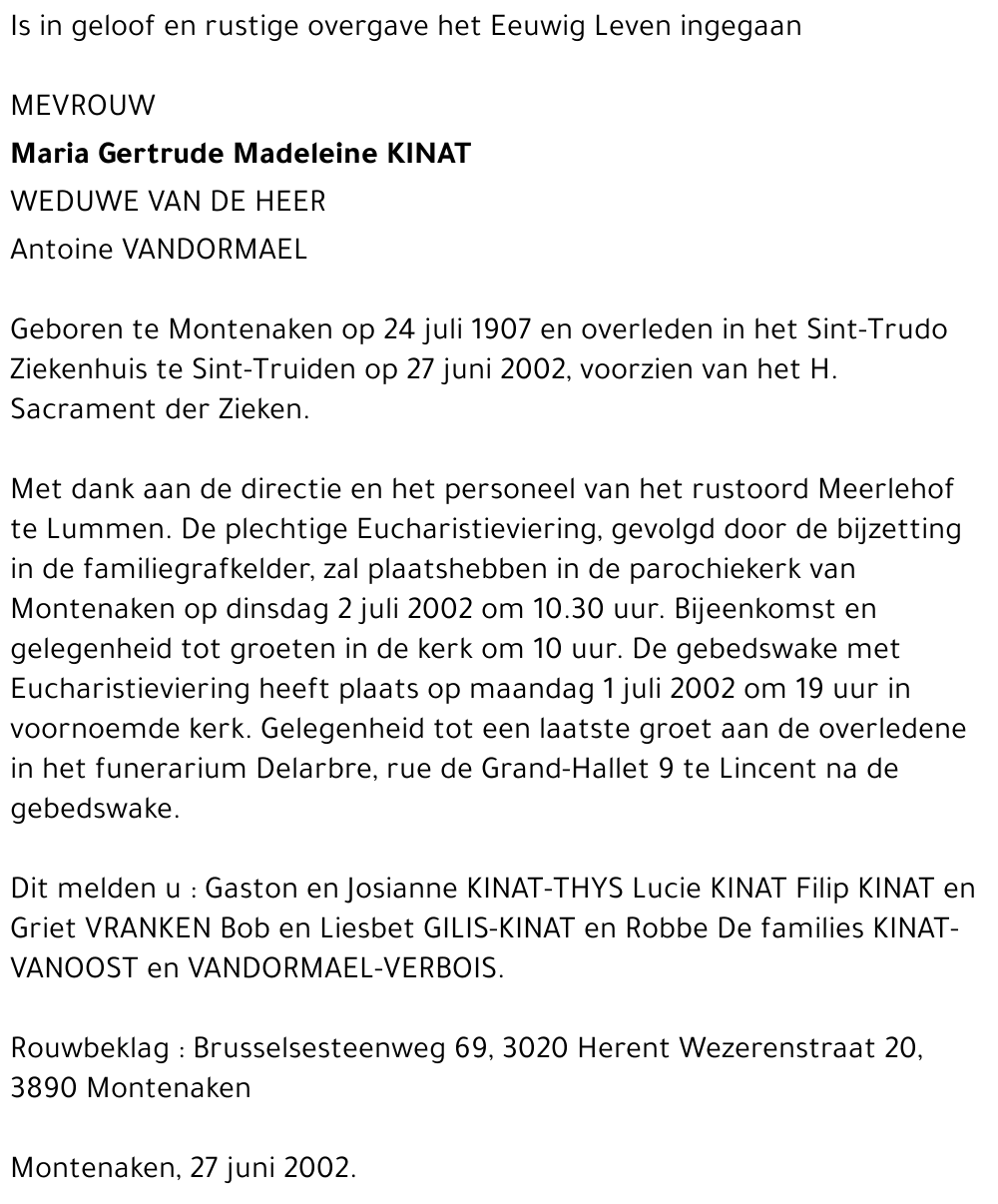 Maria Gertrude Madeleine Kinat