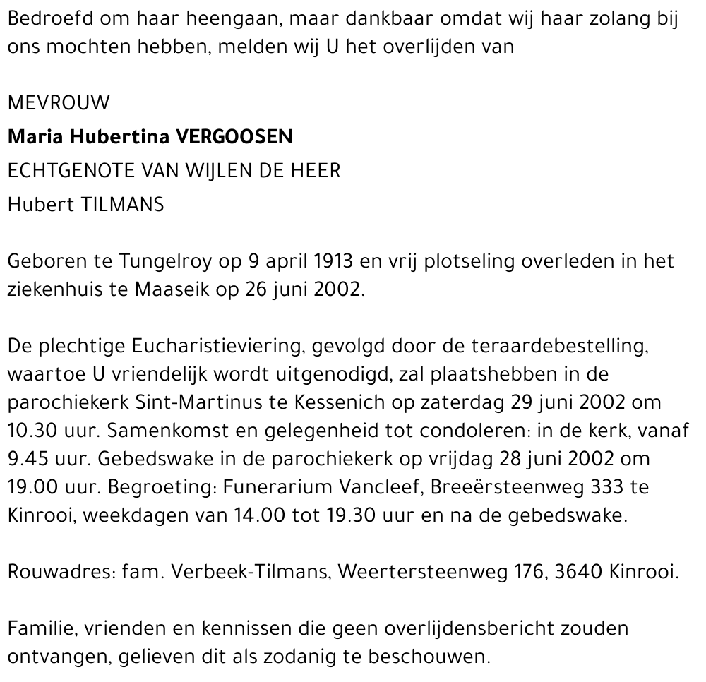 Maria Hubertina Vergoosen