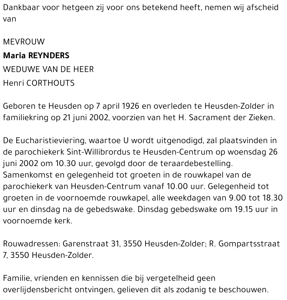 Maria Reynders