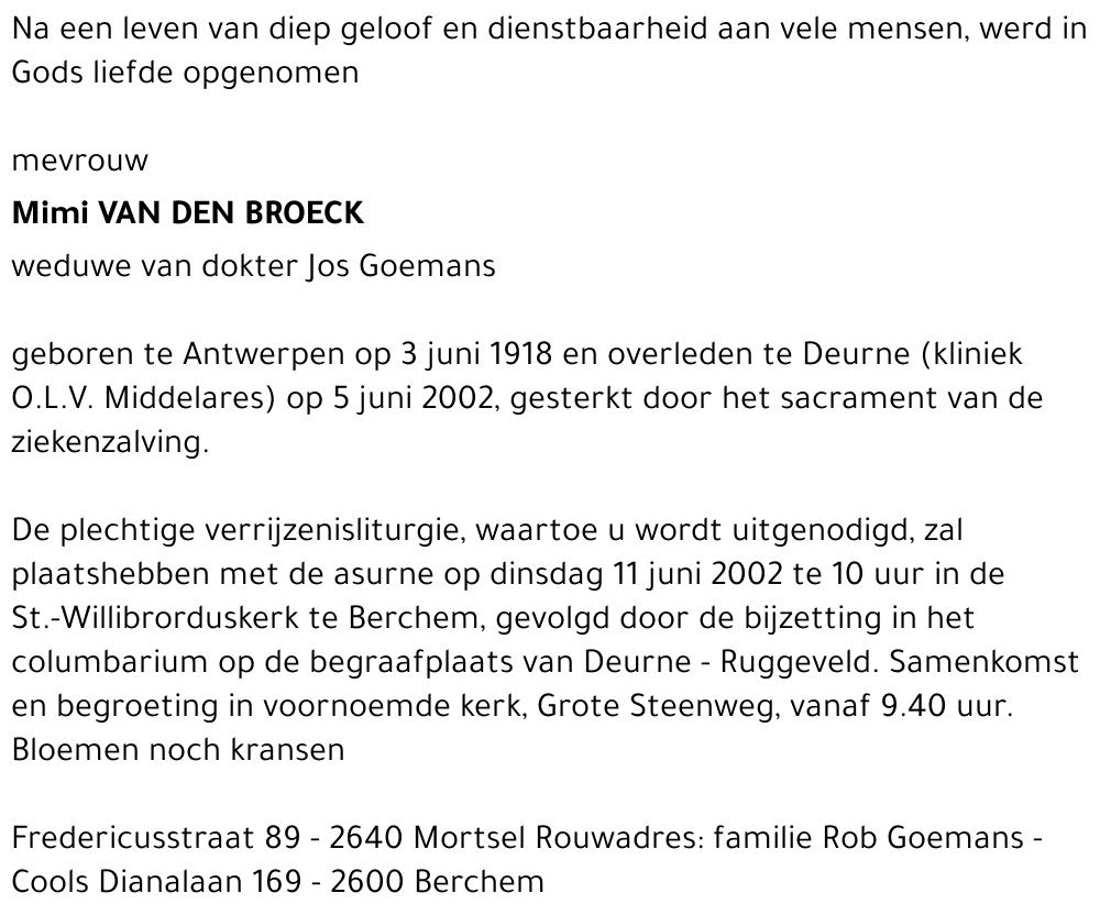 Maria Van den Broeck