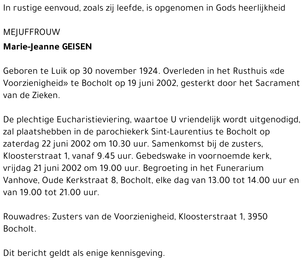Marie Jeanne Geisen