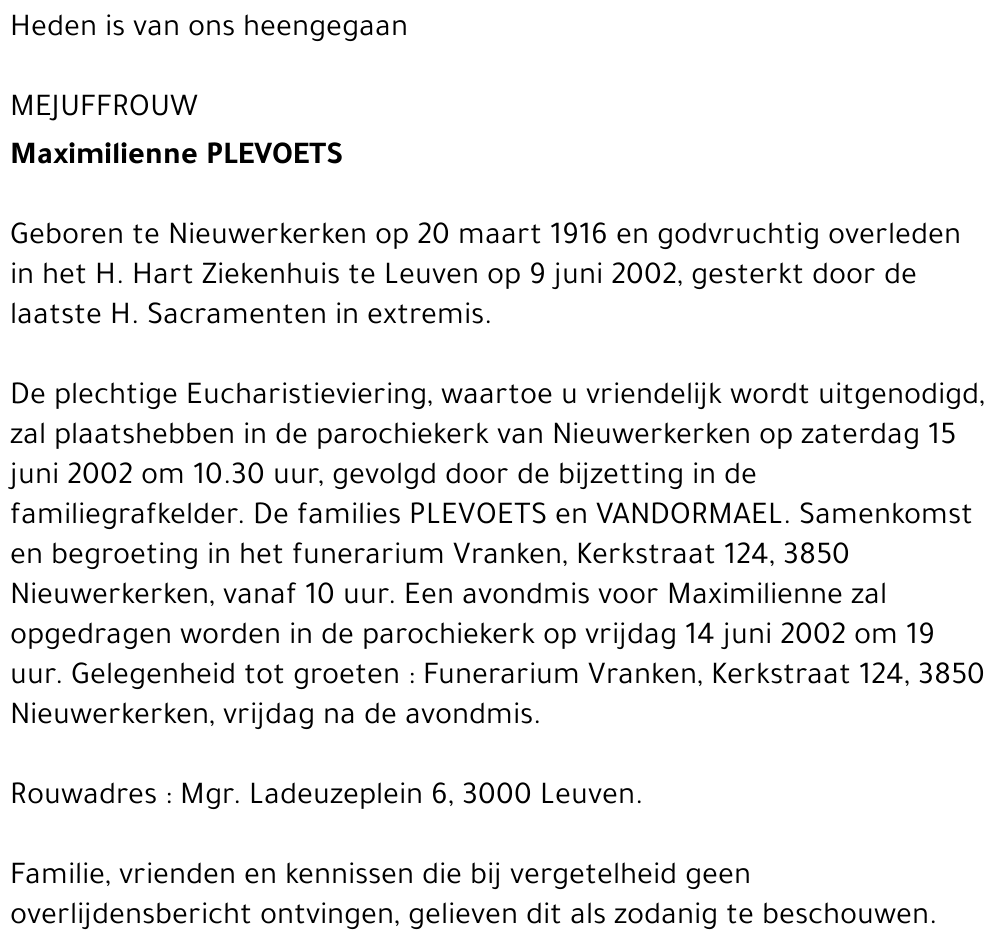 Maximilienne Plevoets