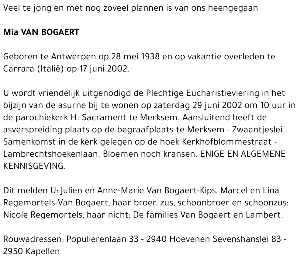 MIA VAN BOGAERT