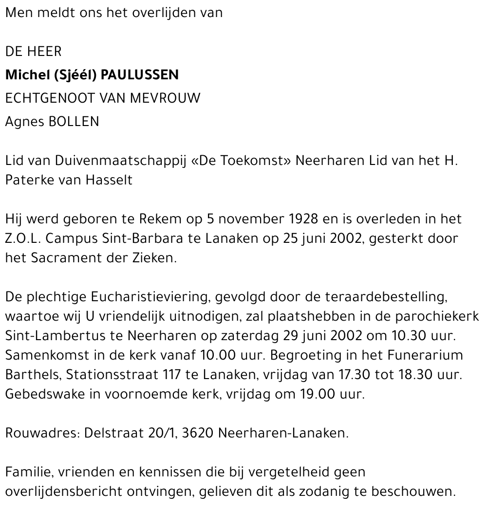 Michel (Sjéél) Paulussen