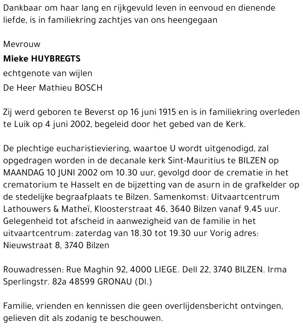 Mieke HUYBREGTS