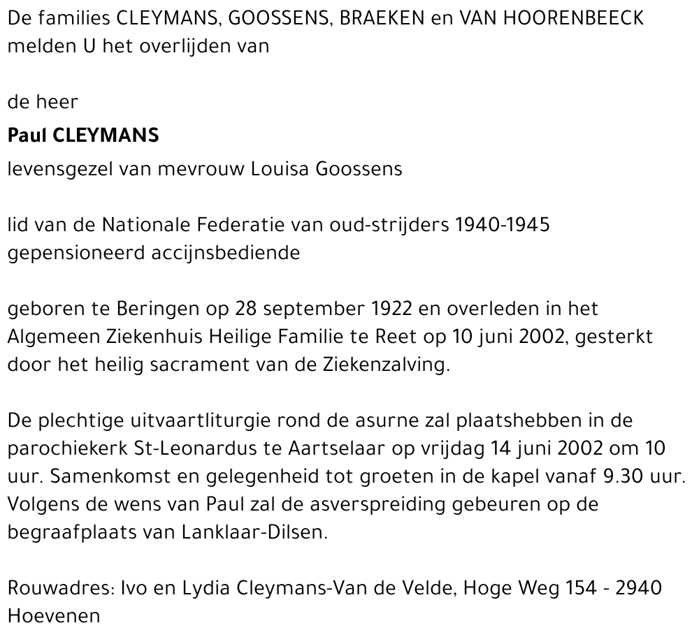 Paul Cleymans