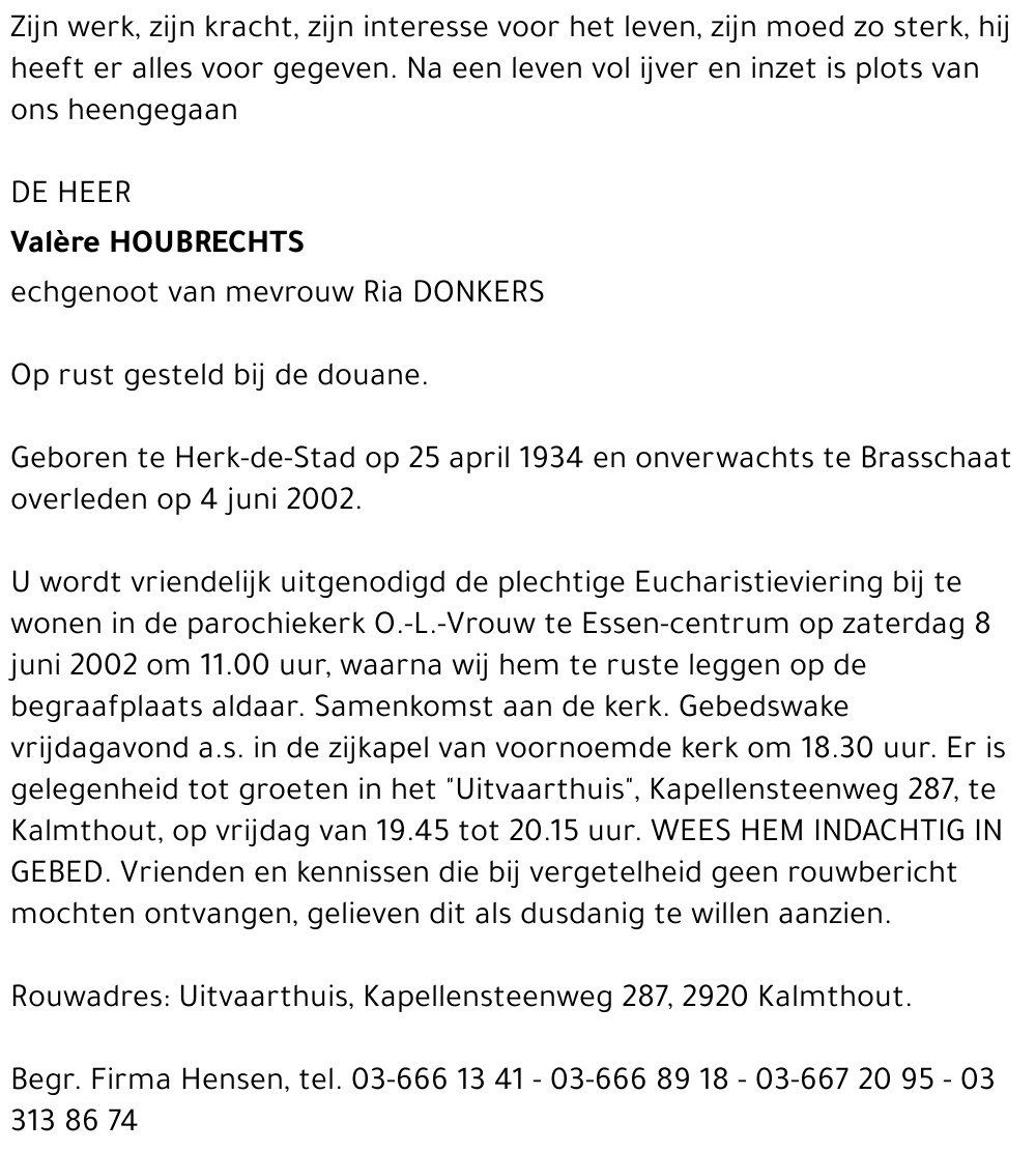 VALÈRE HOUBRECHTS