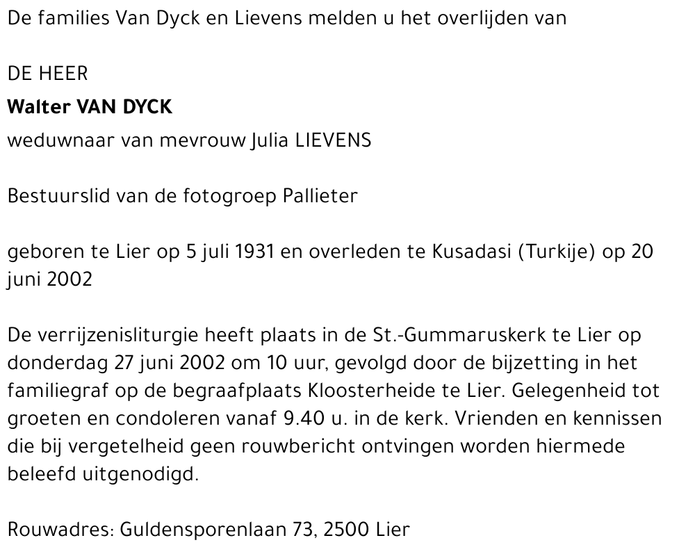 Walter VAN DYCK