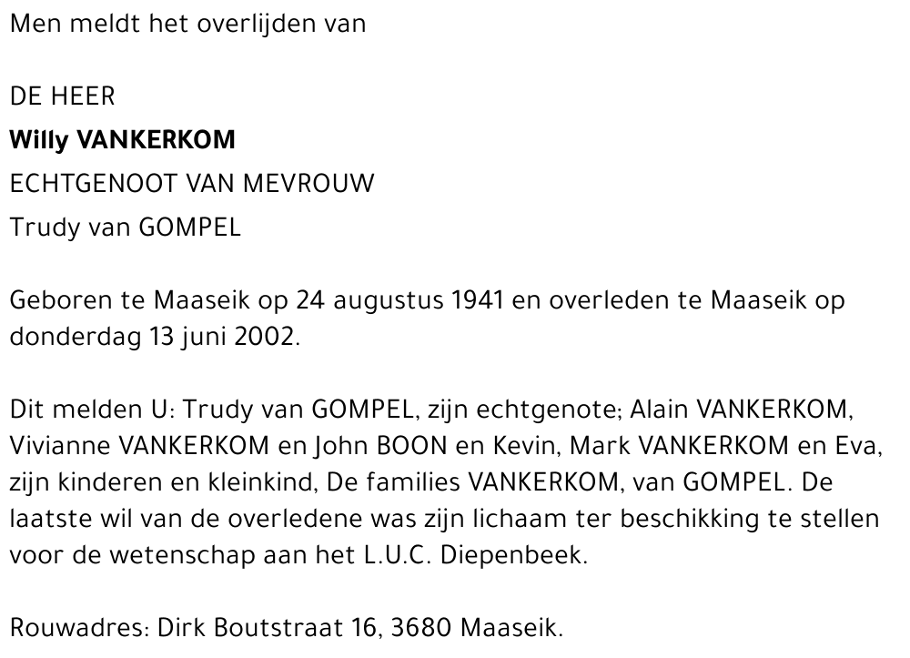 Willy Vankerkom