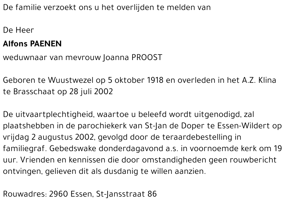 ALFONS PAENEN