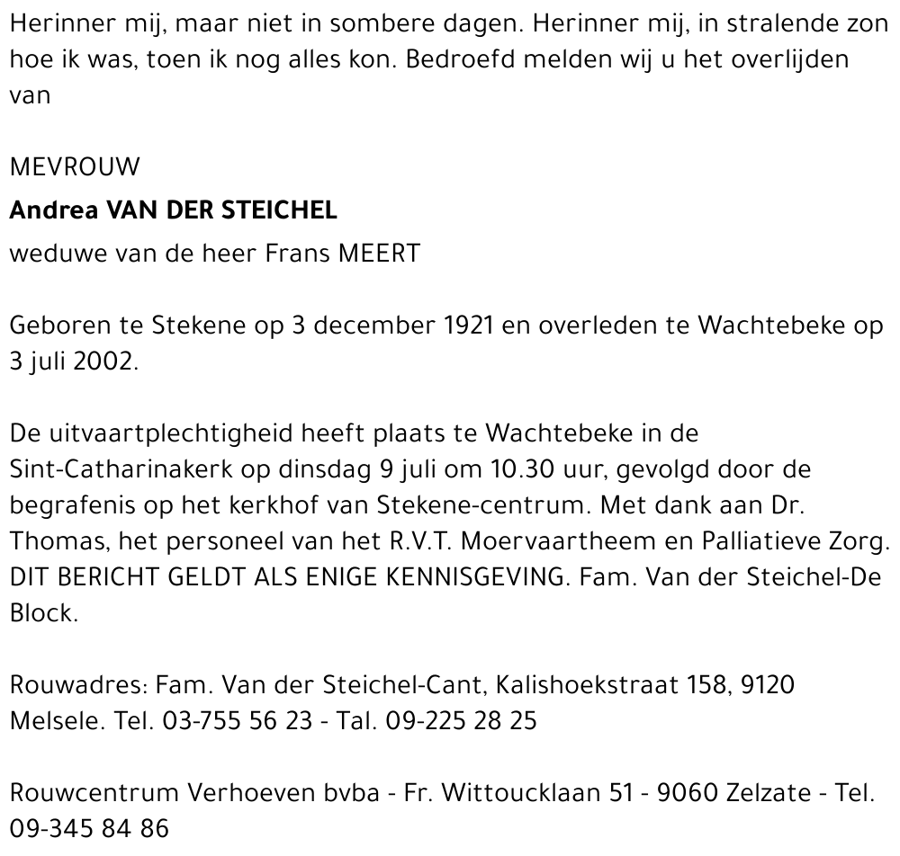 Andrea Van der Steichel