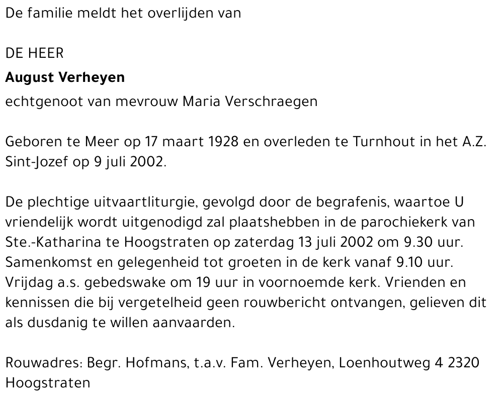 August Verheyen