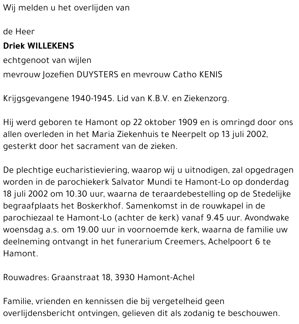 Driek WILLEKENS