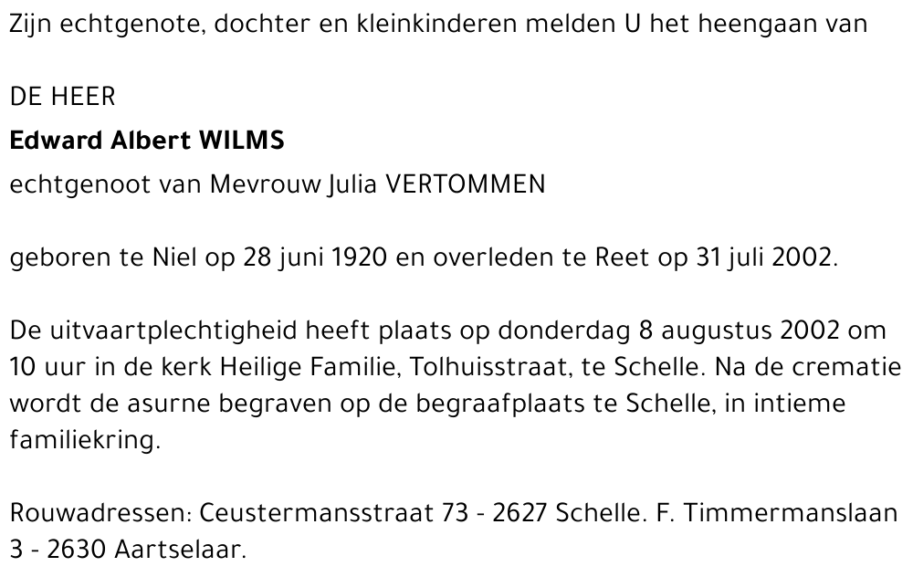 Edward Albert Wilms